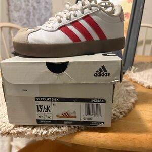 Adidas VL Court 3.0 K Red Striped Sneakers